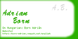 adrian born business card