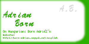 adrian born business card